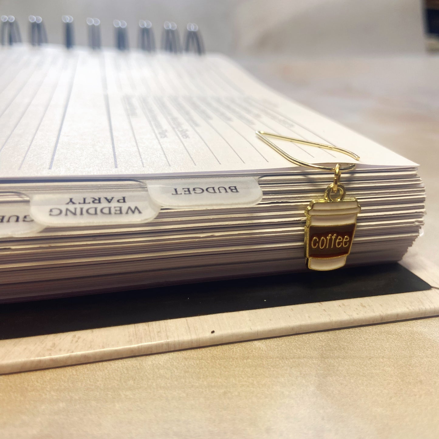Coffee Travel Cup Planner Bookmark Charms