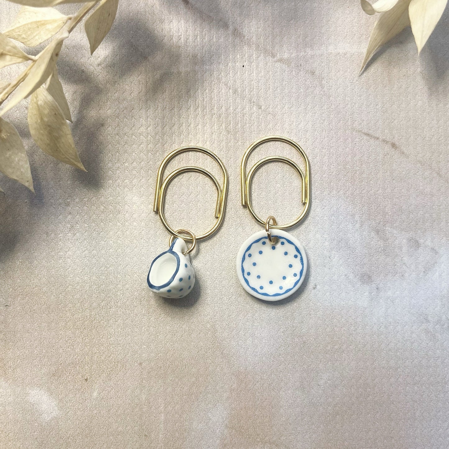 Polka Dot Teacup & Saucer Planner Bookmark Charms