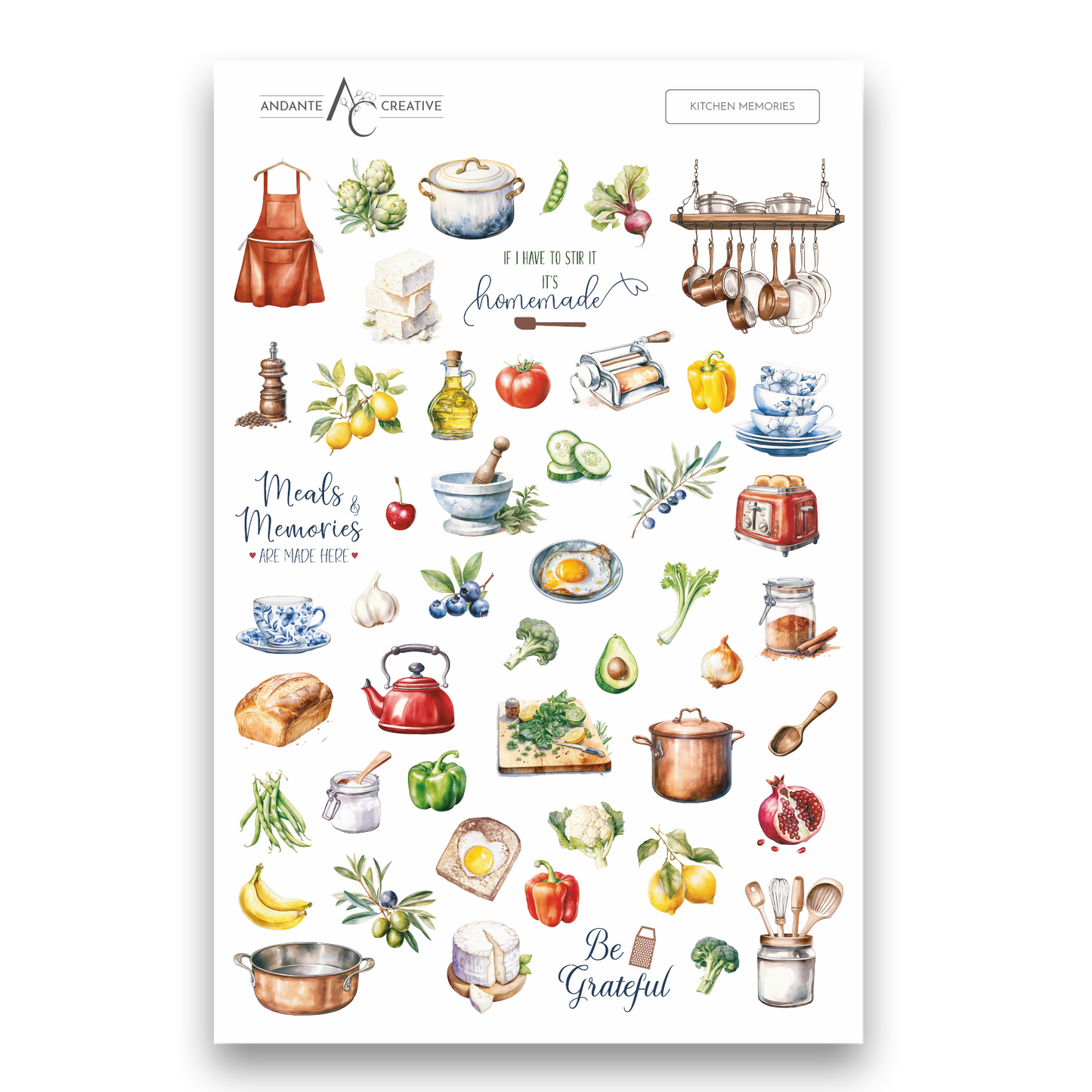 Kitchen Memories Decorative Sticker Sheet
