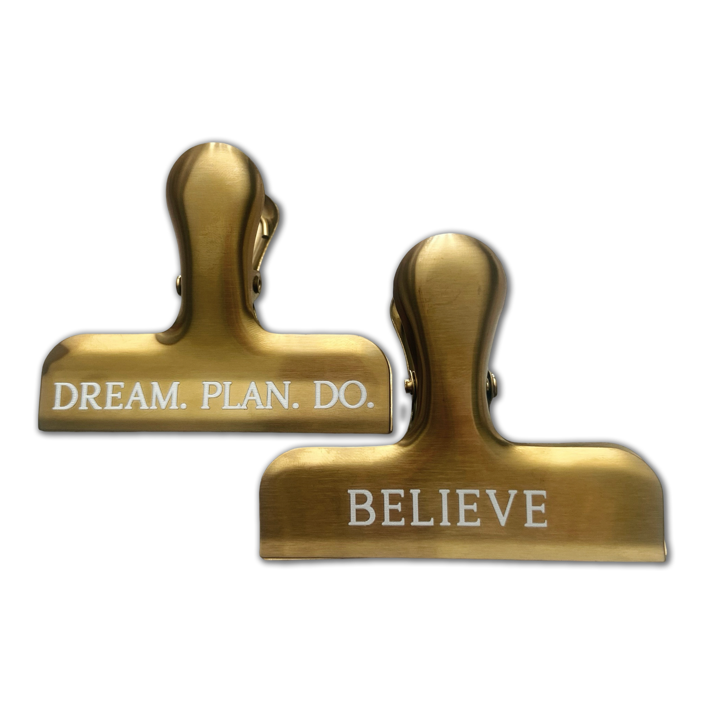 Luxe Golden Inspirational Binder Clips - Dream. Plan. Do & Believe