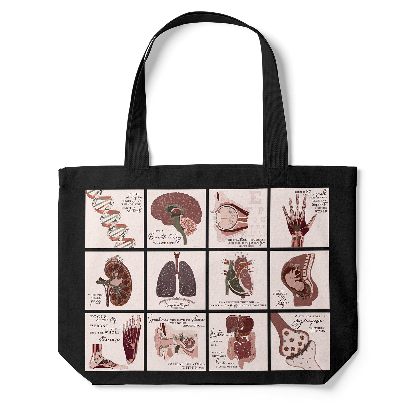Anatomy Collection / Lattice Tote Bag (Black)