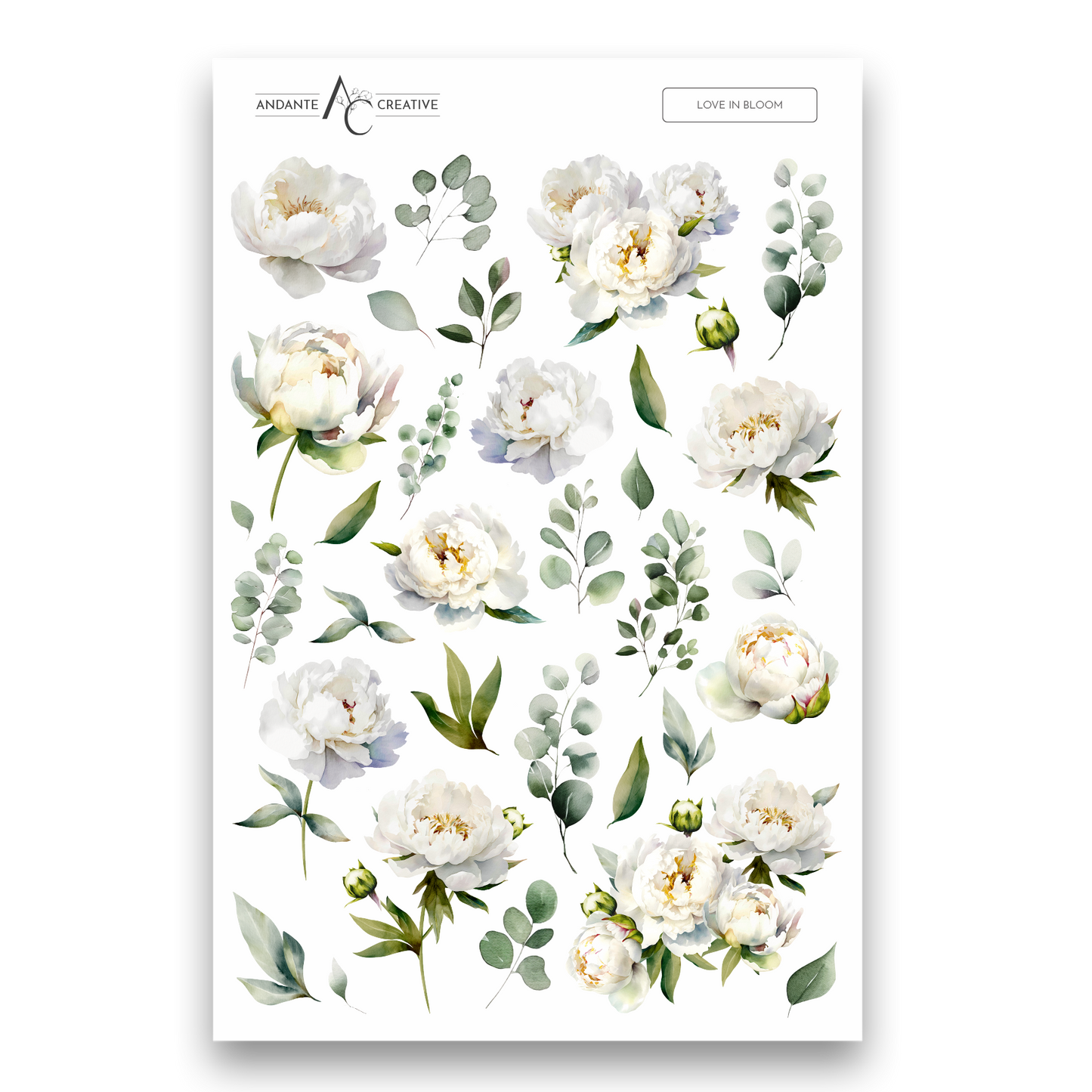 Love In Bloom Floral Sticker Sheet