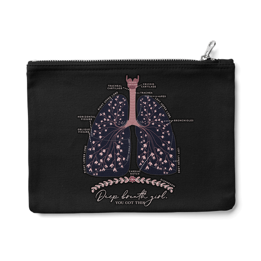 Lung Anatomy Zipper Pouch
