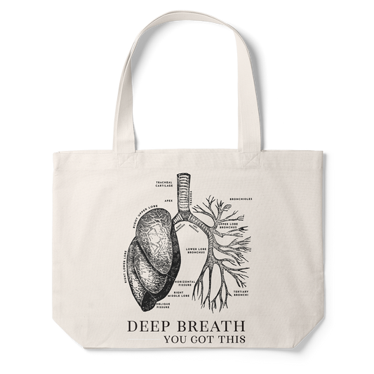 Vintage Lung Anatomy Tote Bag (Taupe)