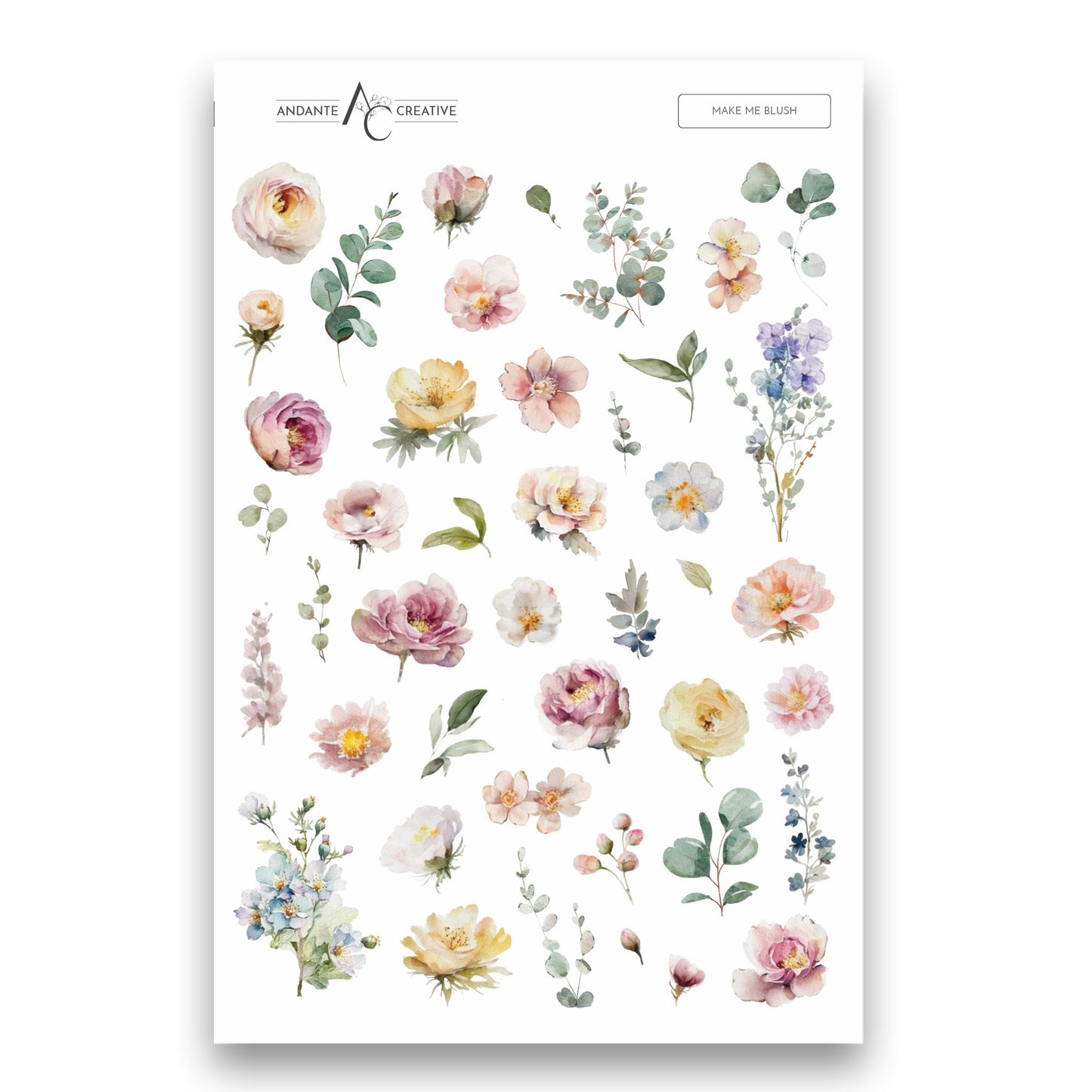 Make Me Blush Floral Sticker Sheet
