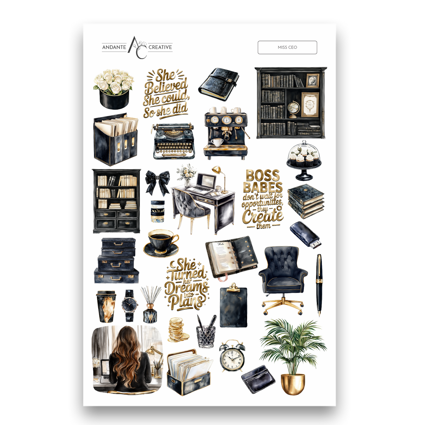 Miss CEO Decorative Sticker Sheet