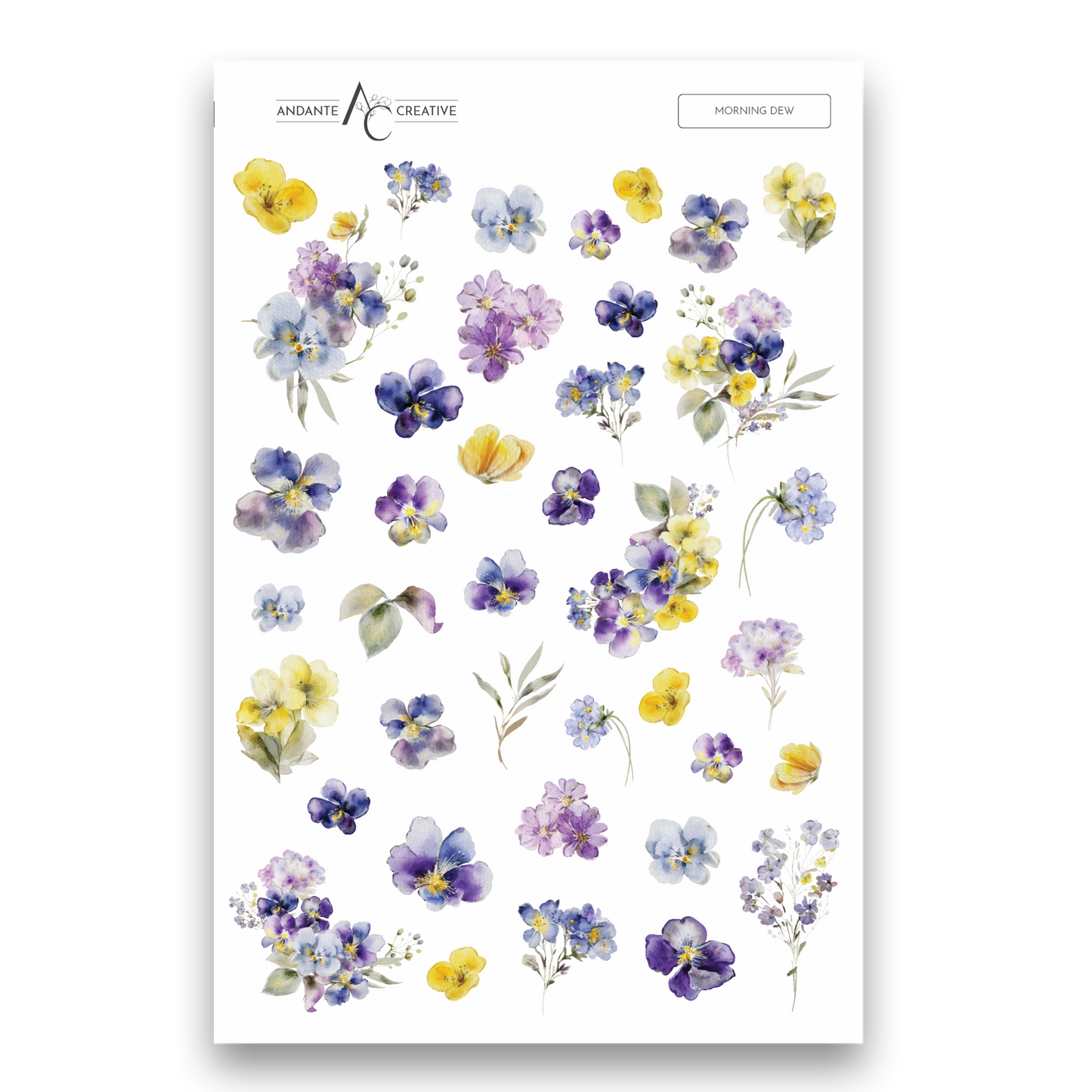 Morning Dew Floral Sticker Sheet