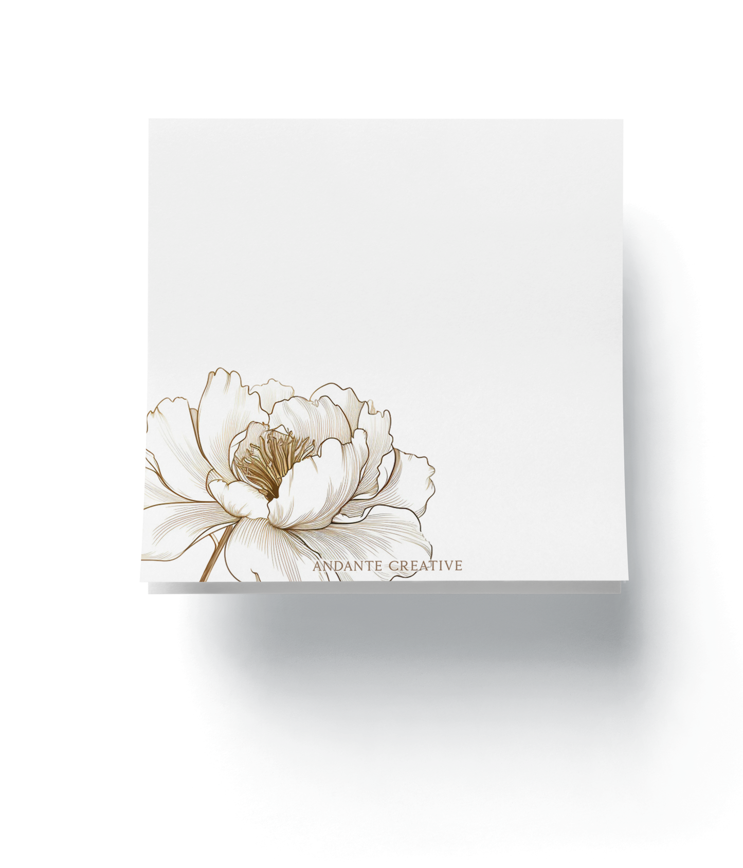 Peony bud Notepad (Gold)