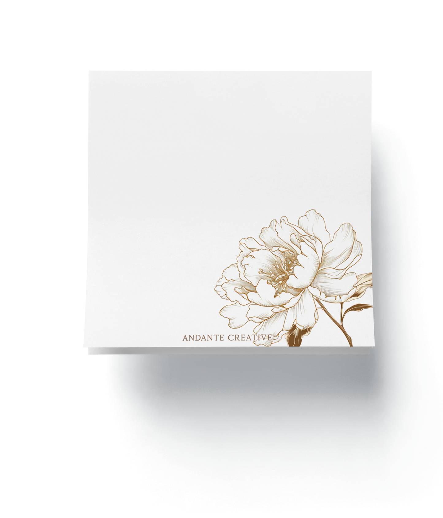 Peony Stem Notepad (Gold)
