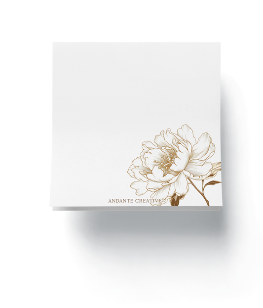Peony Stem Notepad (Gold)