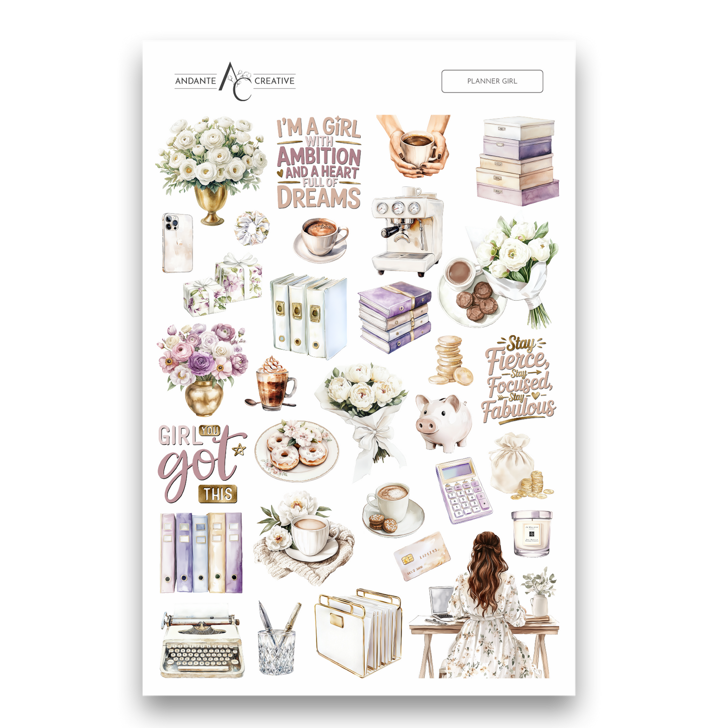 Planner Girl Decorative Sticker Sheet