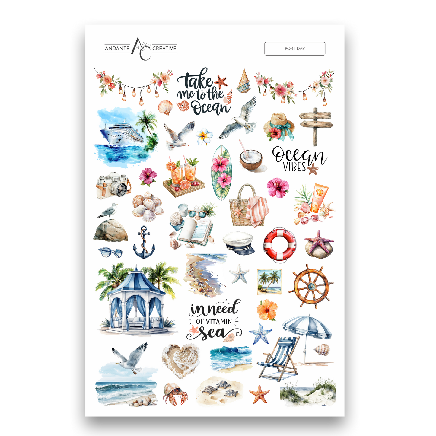 Port Day Decorative Sticker Sheet