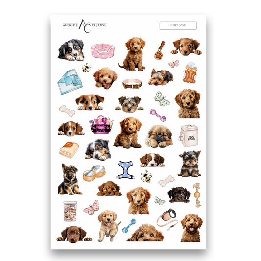 Puppy Love Decorative Sticker Sheet