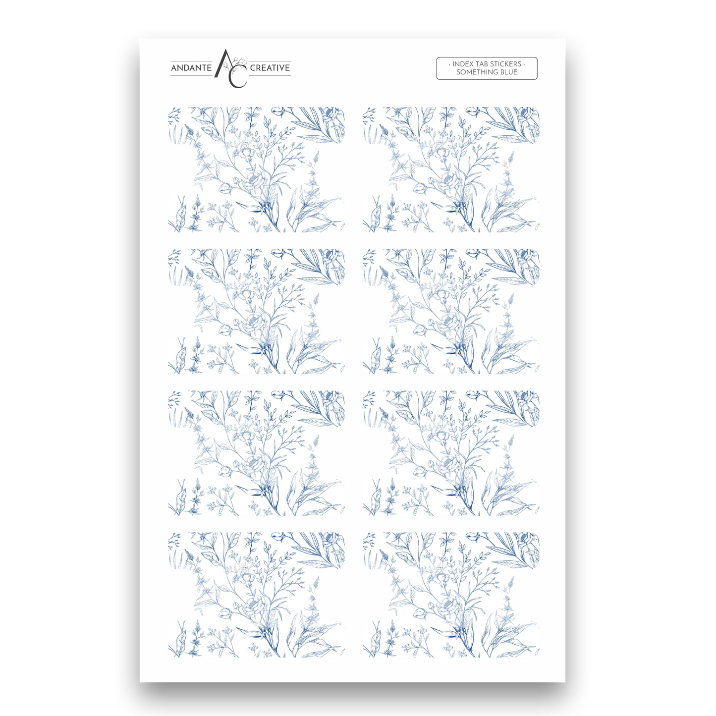 Something Blue - Index Sticker Sheet
