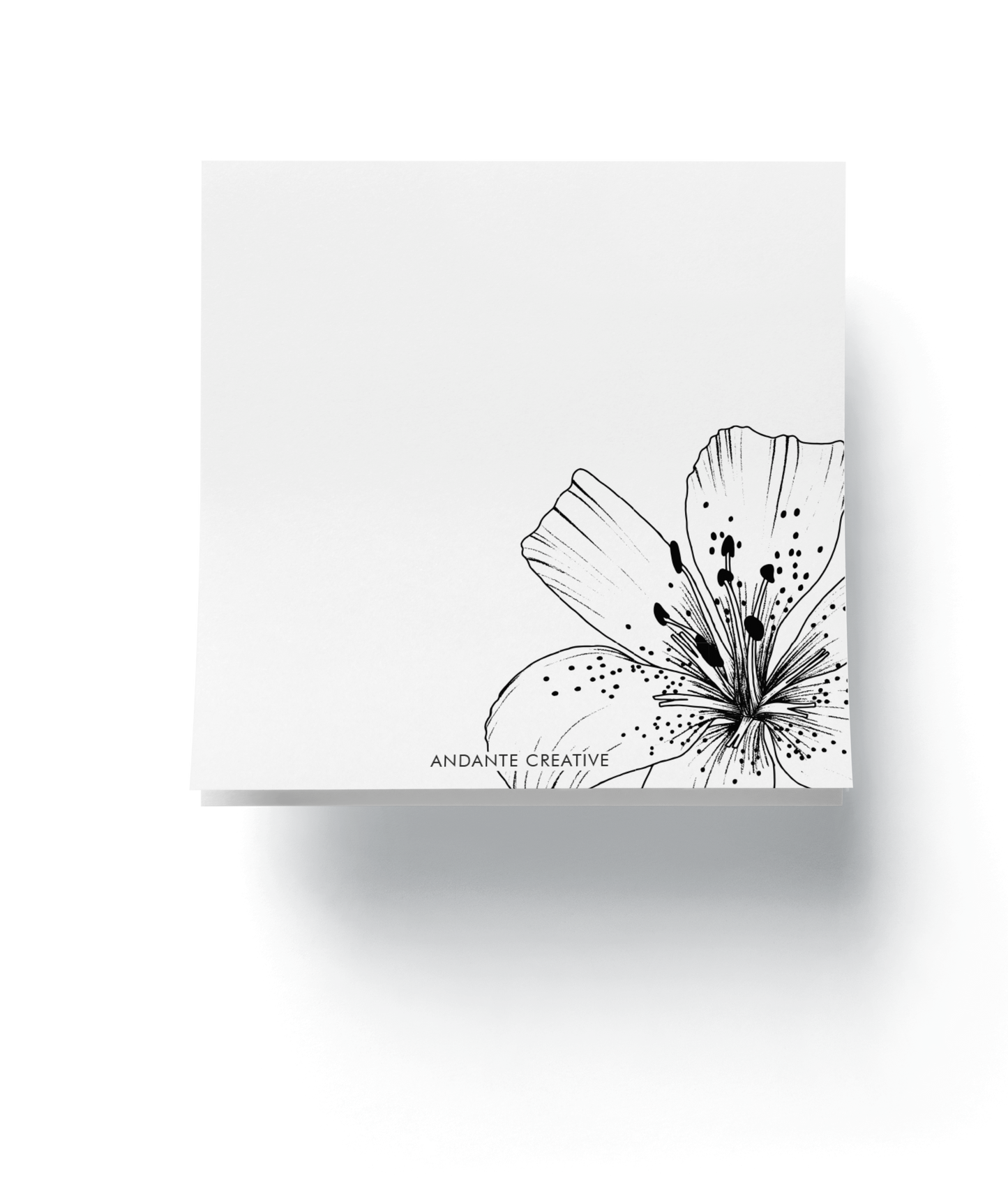Tiger Lily Notepad (Black & White)