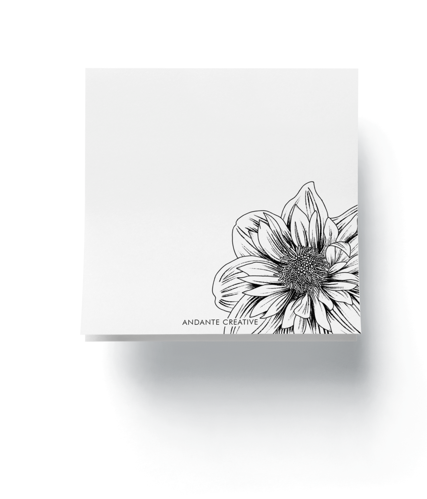 Collarette Dahlia Notepad (Black & White)