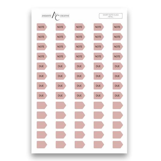 Petal - Short Note Flags Sticker Sheet