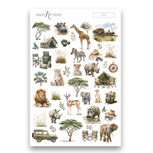 Safari Decorative Sticker Sheet