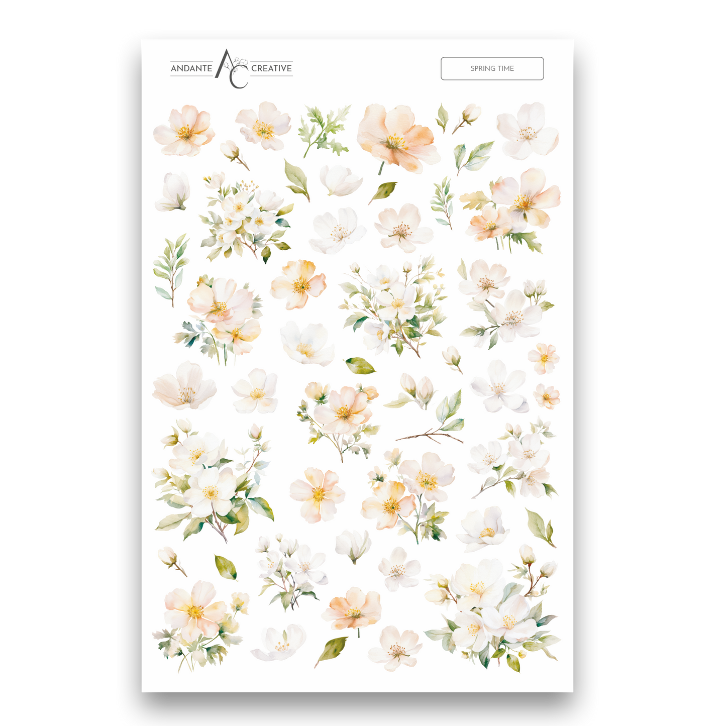 Spring Time Floral Sticker Sheet