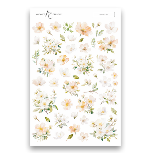 Spring Time Floral Sticker Sheet