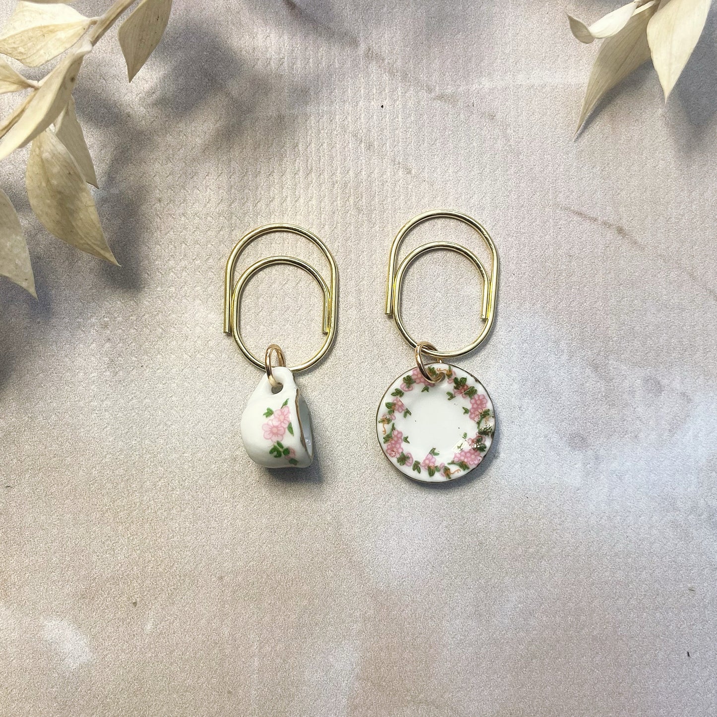 Pink Floral Teacup & Saucer Planner Bookmark Charms