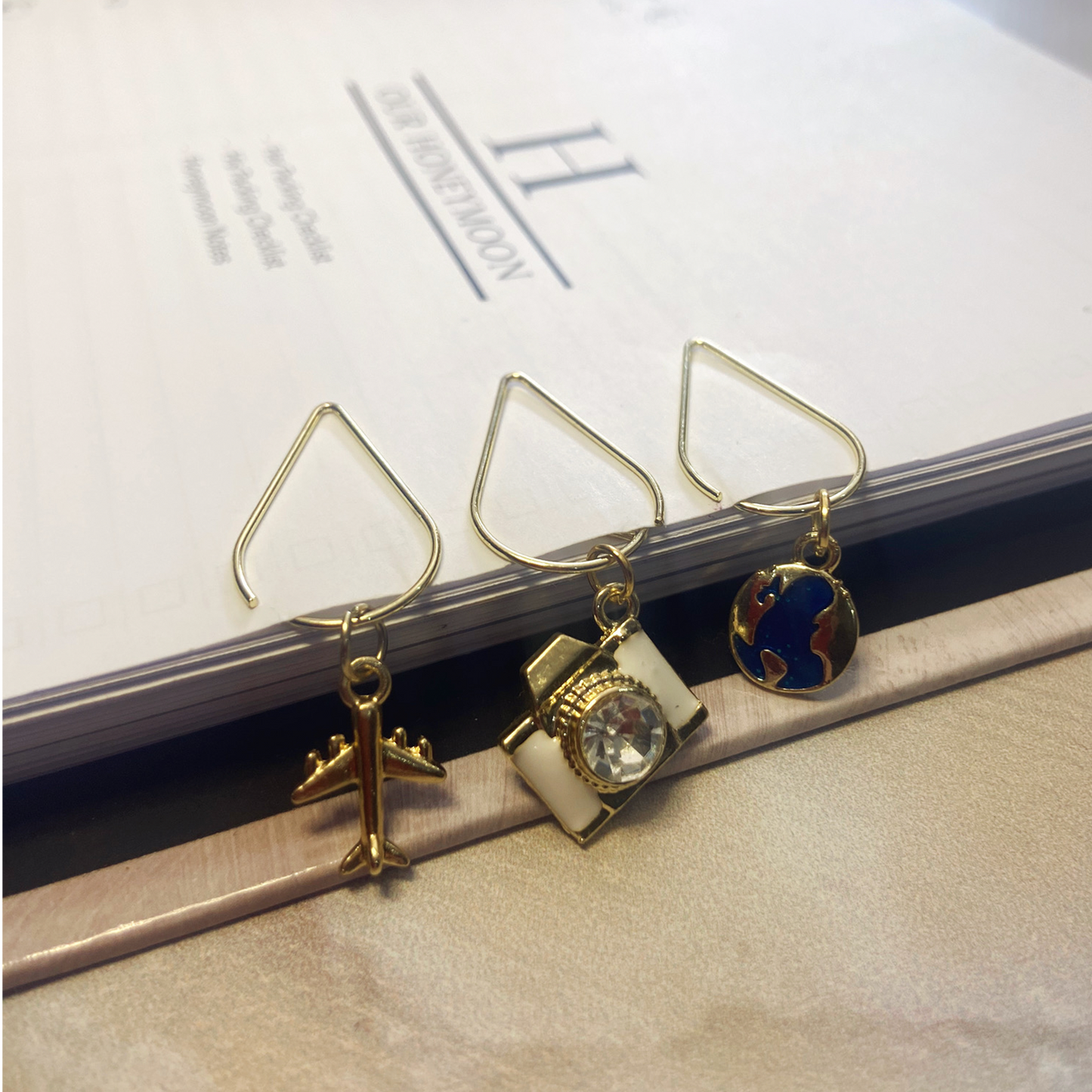 Travel Trio Planner Bookmark Charms