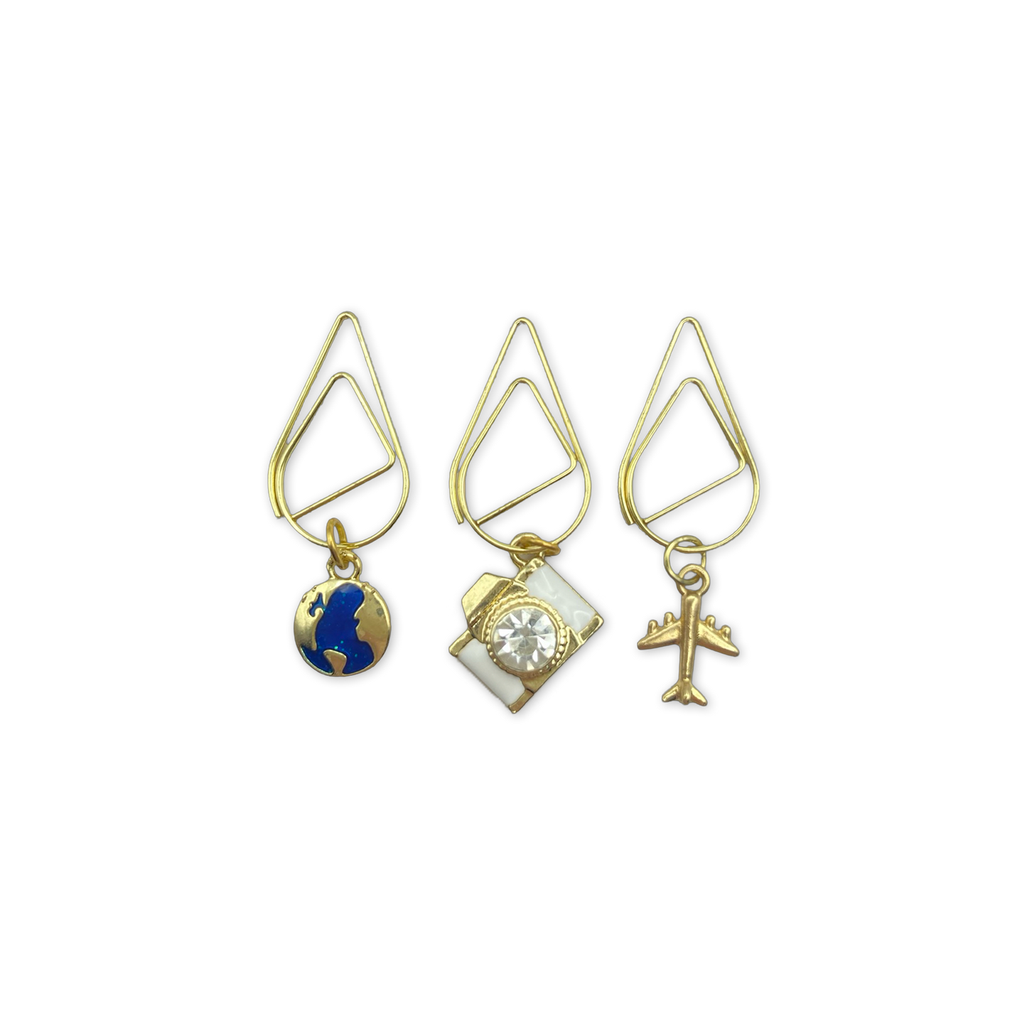 Travel Trio Planner Bookmark Charms