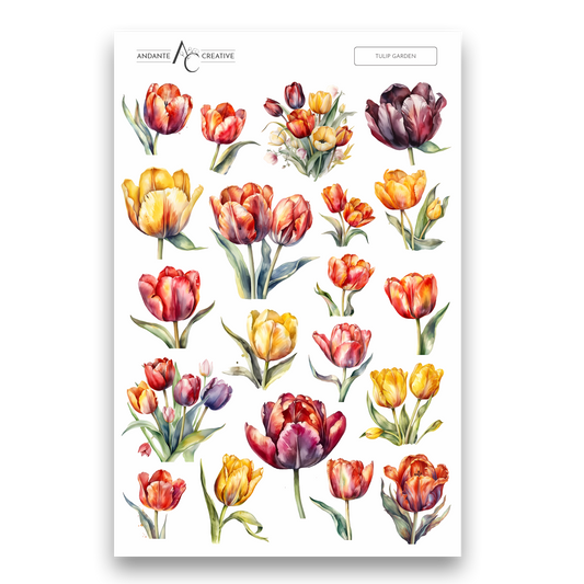 Tulip Garden Floral Sticker Sheet