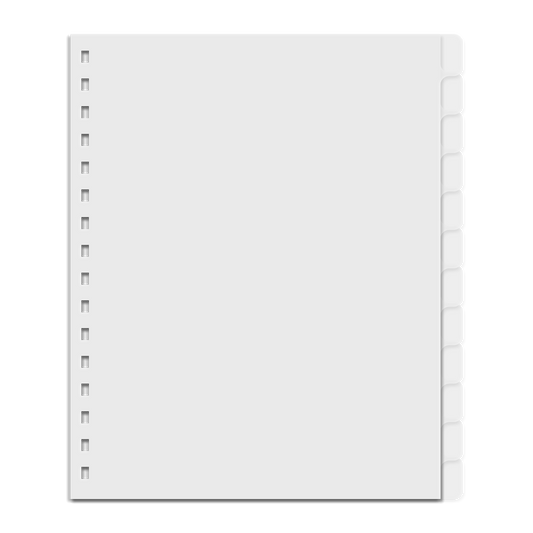 Dividers - 12 Tab Set (Punched - Wire binding)