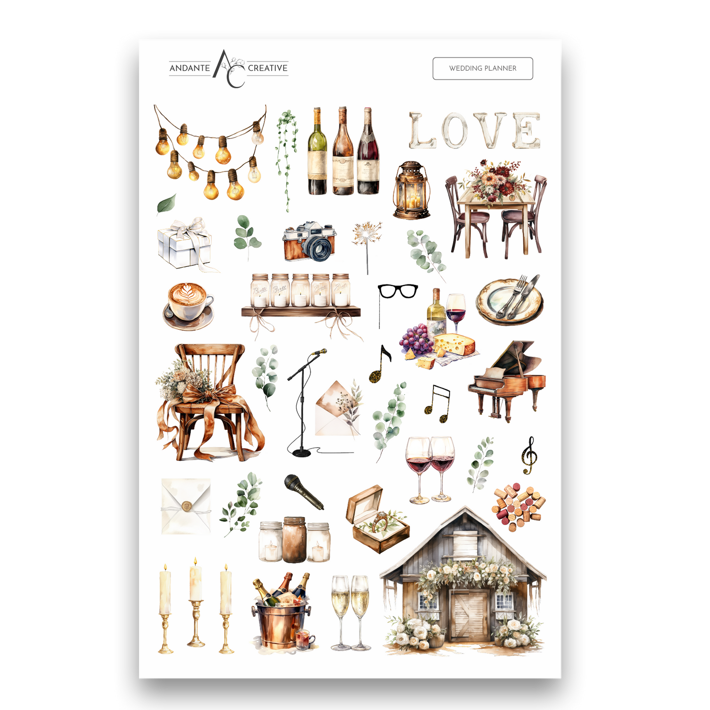 Wedding Planner Decorative Sticker Sheet