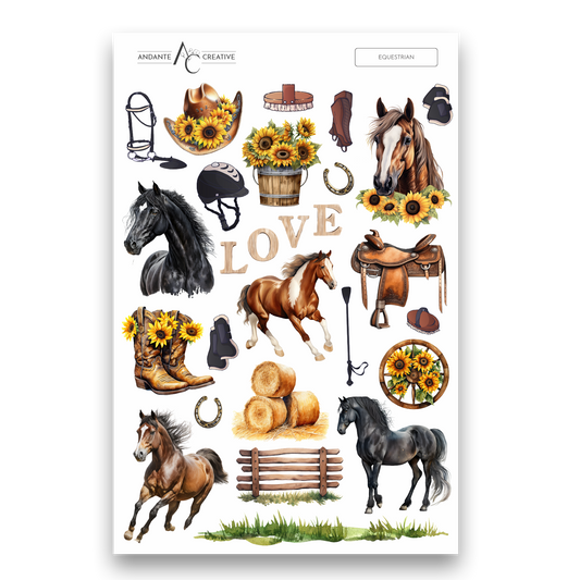 Equestrian Decorative Sticker Sheet