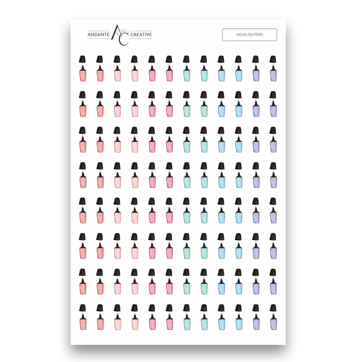 Highlighter Planner Sticker Sheet