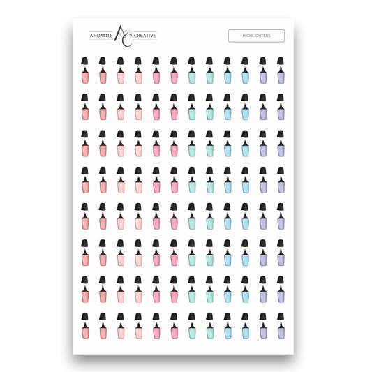 Highlighter Planner Sticker Sheet