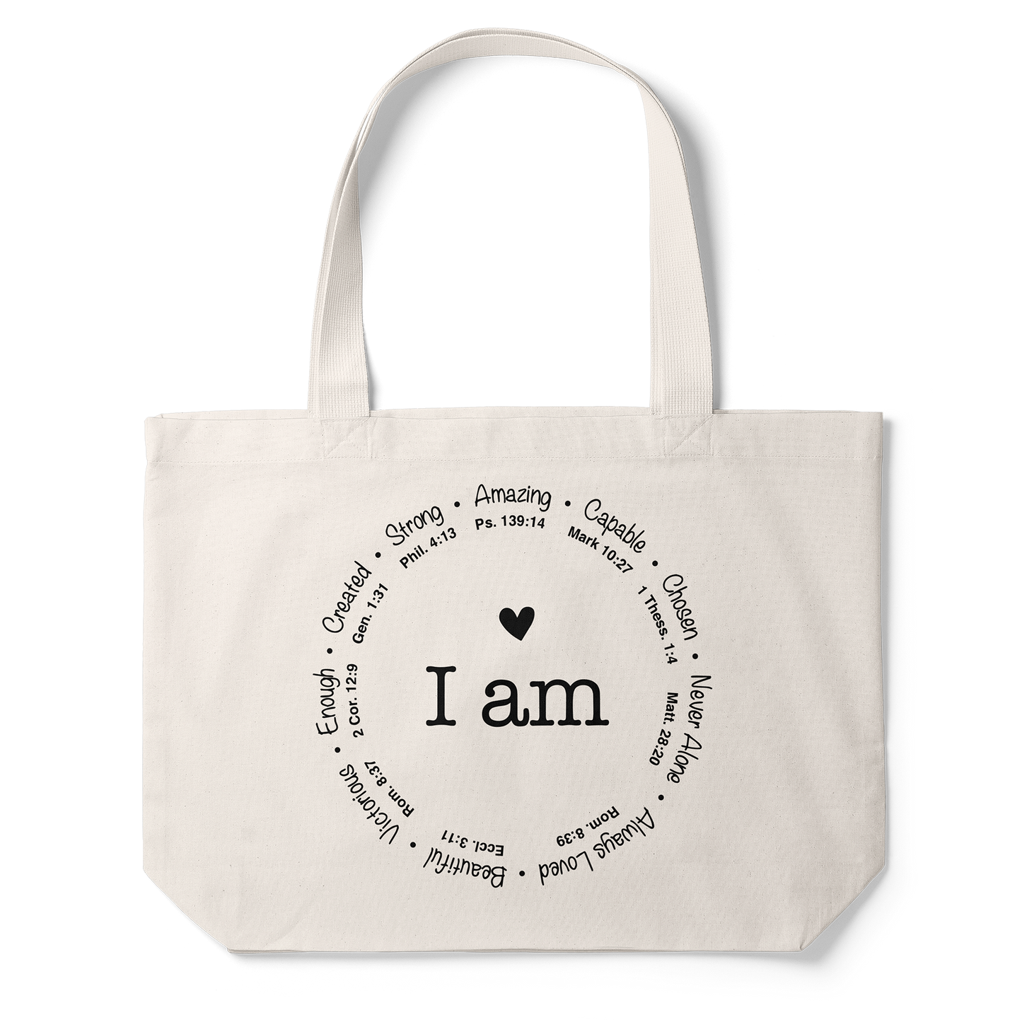 I Am - Scripture Tote Bag (Taupe)