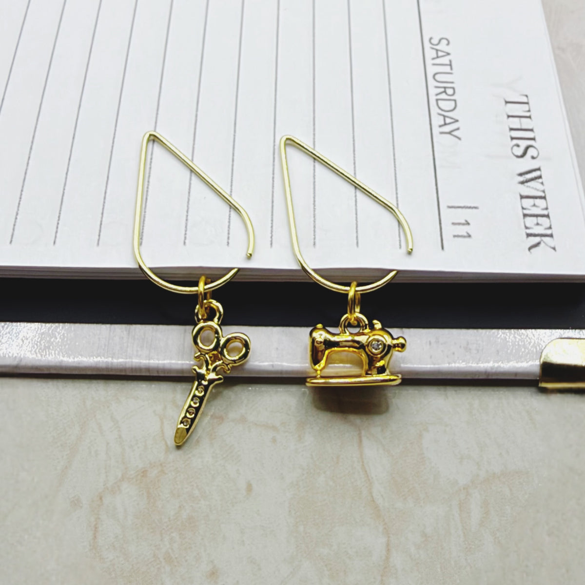 Needlework Duo - Elegant Planner Bookmark Charms