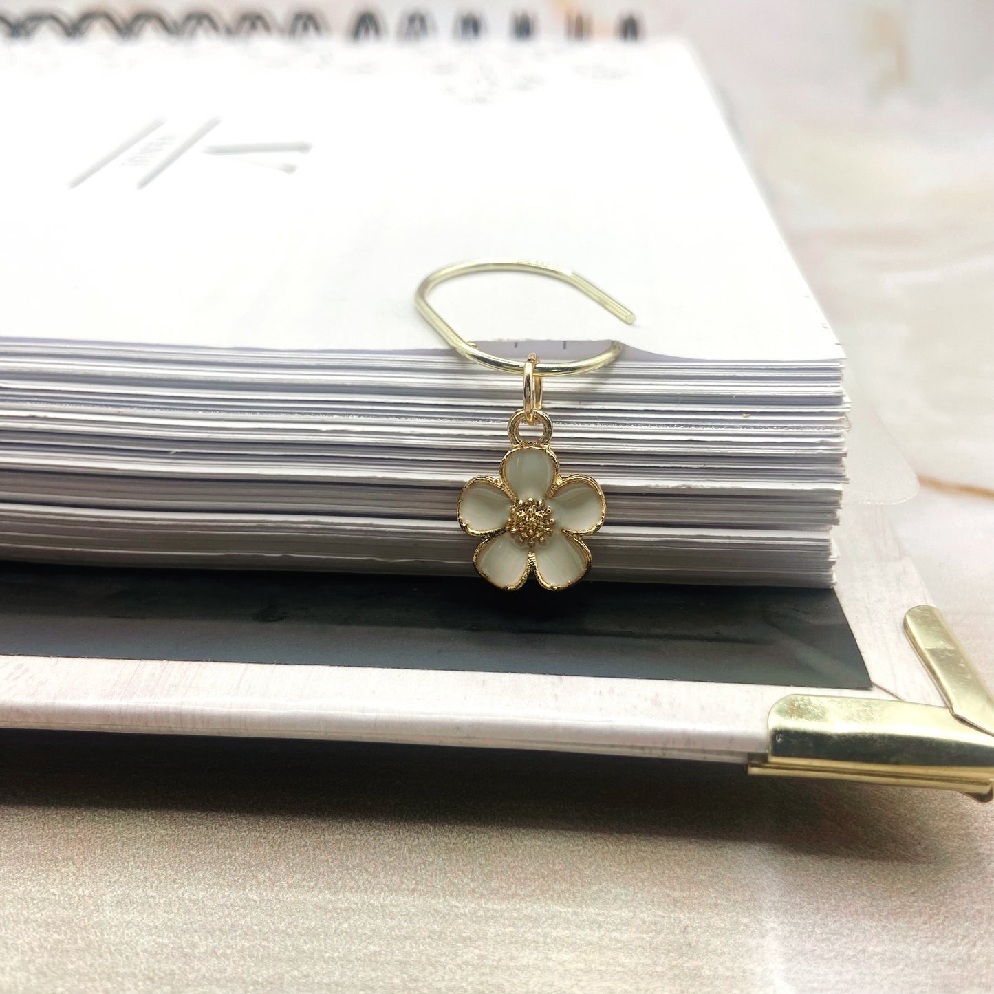Golden Bloom Planner Bookmark Charms