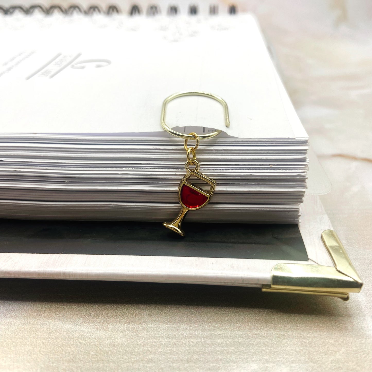 Wine Glass Planner Bookmark Charms