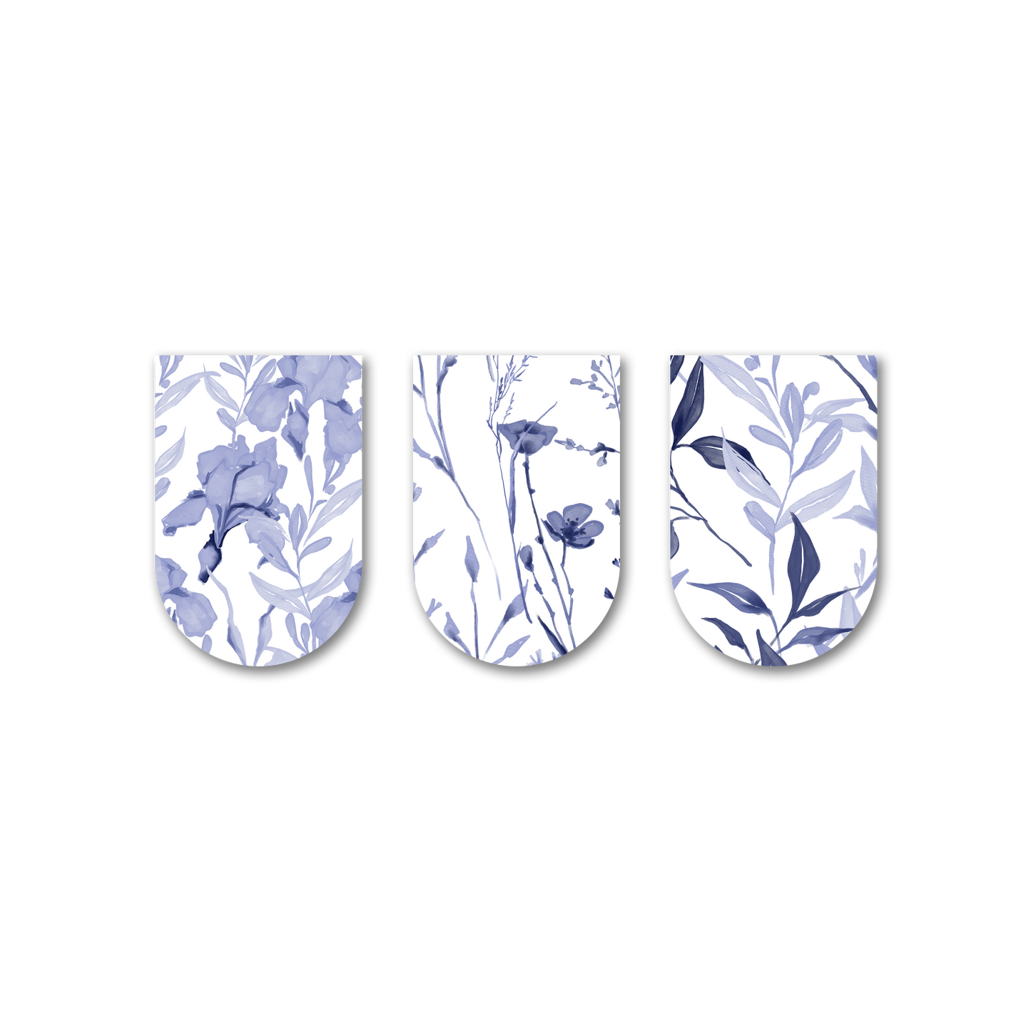 Blue Watercolor Leaves - Bookmark Magnets