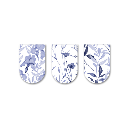 Blue Watercolor Leaves - Bookmark Magnets