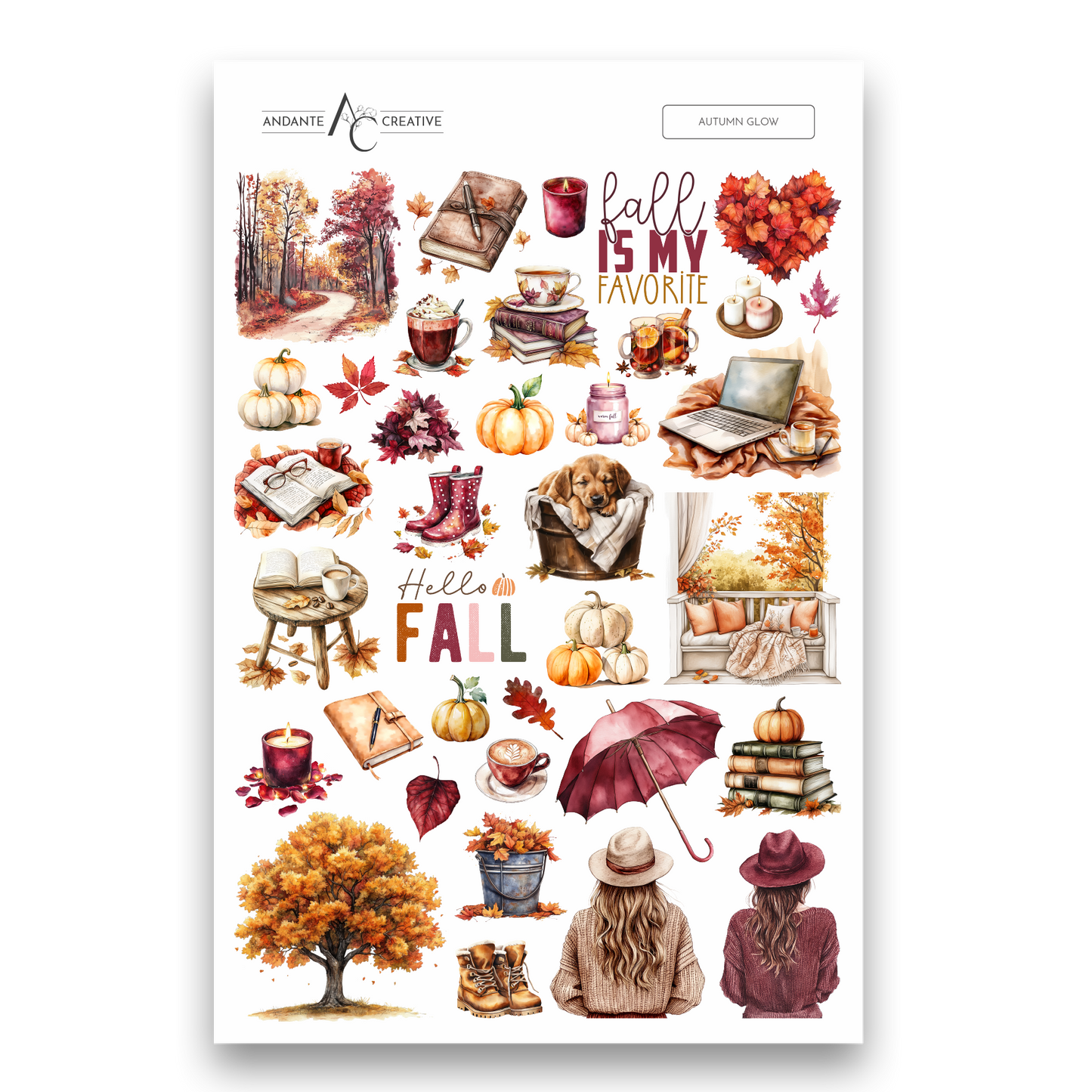 Autumn Glow Decorative Sticker Sheet