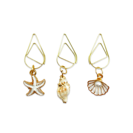 Seashell Trio Planner Bookmark Charms