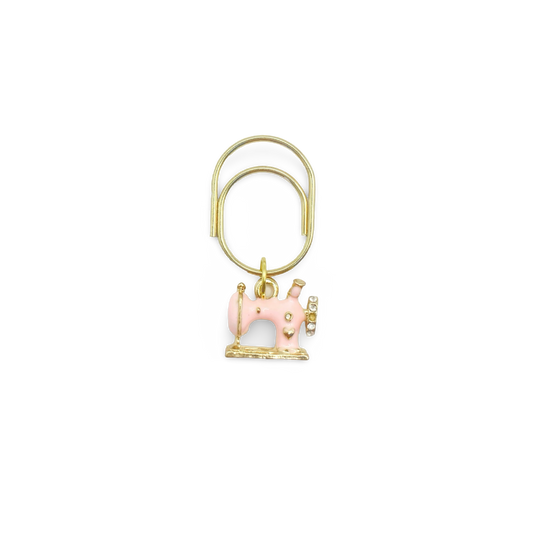 Sewing Machine Pink Planner Bookmark Charms