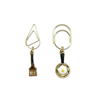 Frying Pan Duo Planner Bookmark Charms