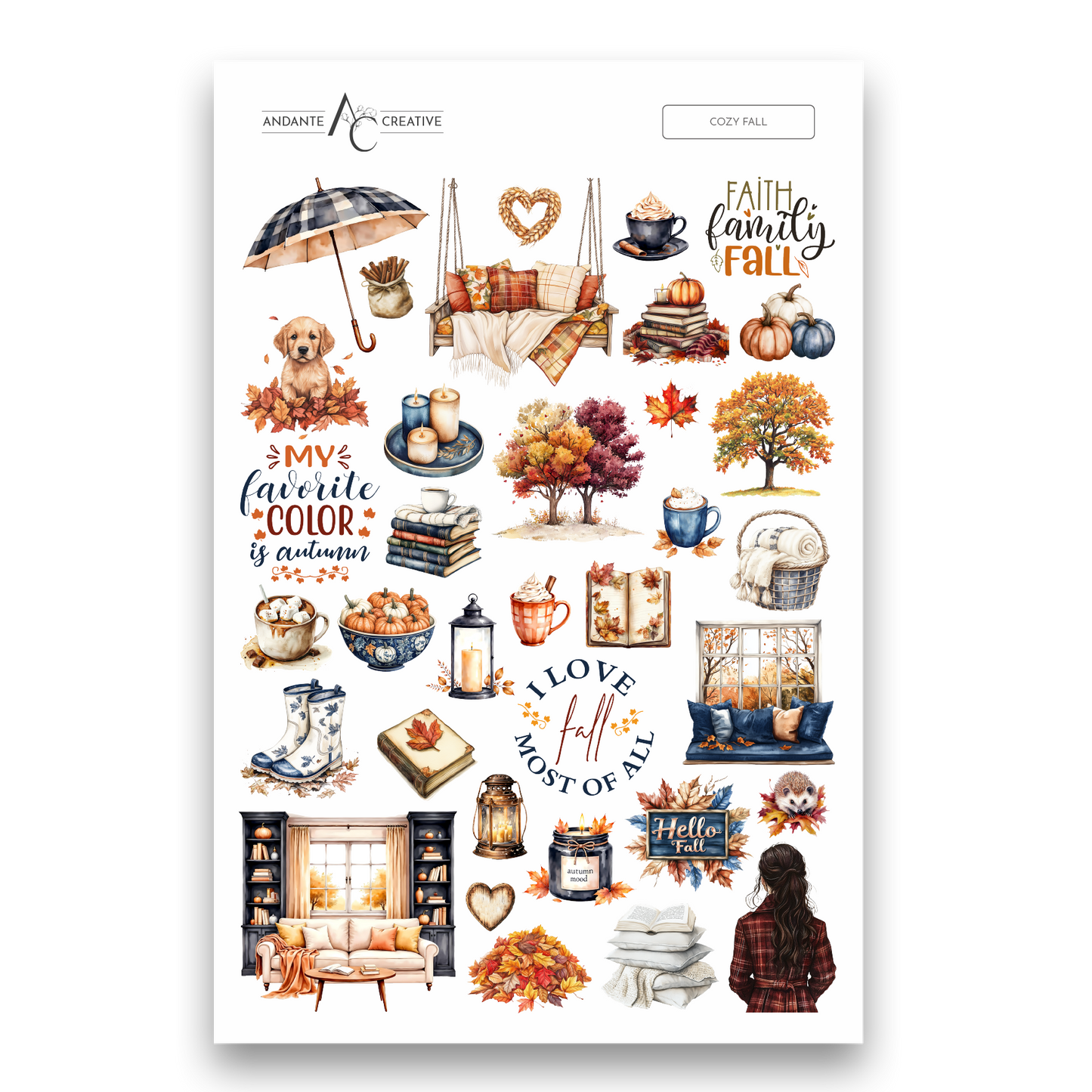 Cozy Fall Decorative Sticker Sheet