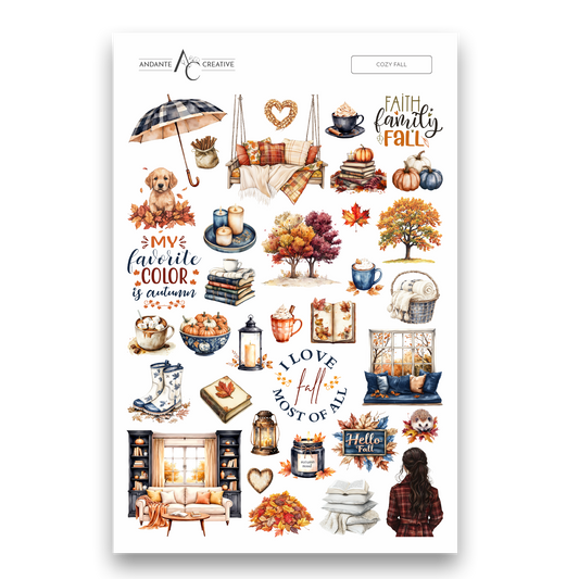 Cozy Fall Decorative Sticker Sheet