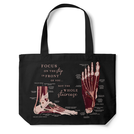 Foot Anatomy Tote Bag (Black)