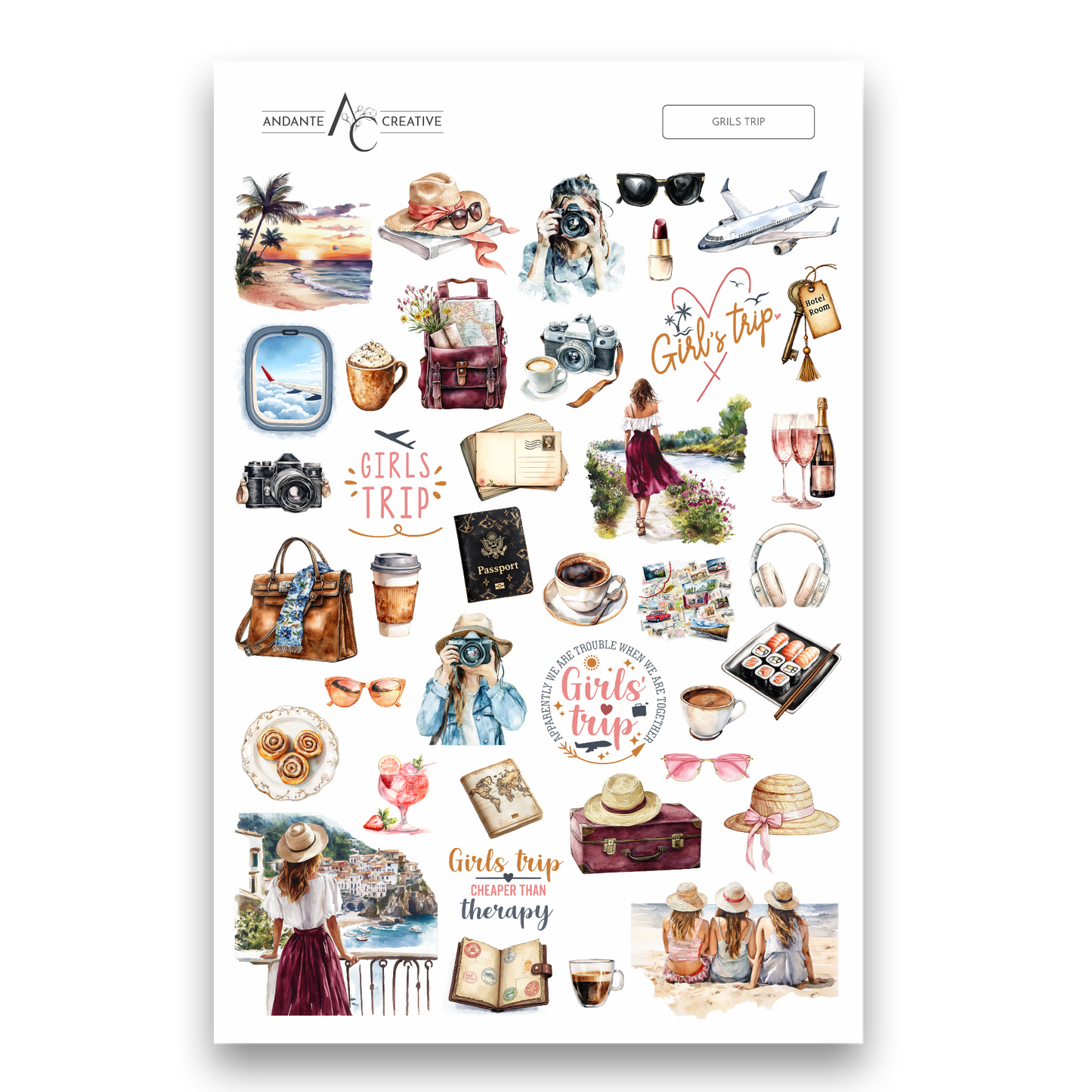 Girls Trip Decorative Sticker Sheet