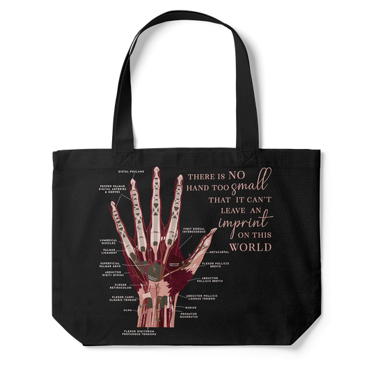 Hand Anatomy Tote Bag (Black)
