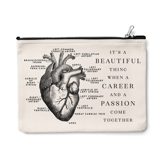 Heart Anatomy Zipper Pouch (Vintage)