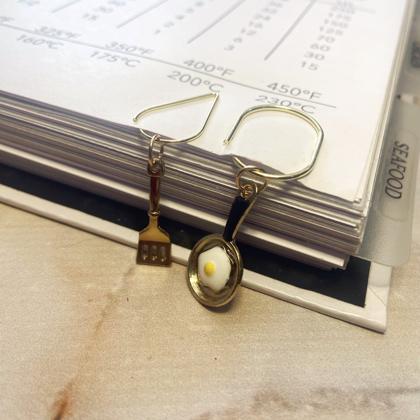 Frying Pan Duo Planner Bookmark Charms